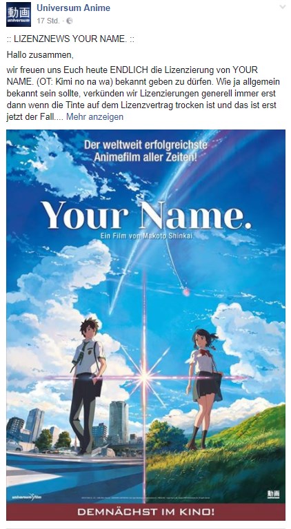 your name deutschland release